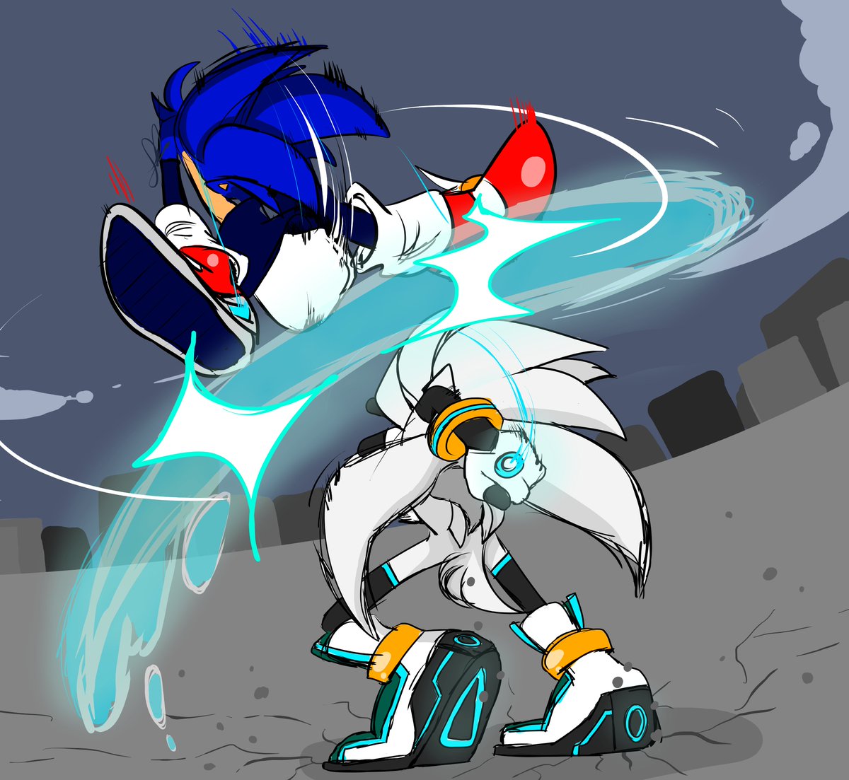 #SonicTheHedgehog vs #SilverTheHedgehog