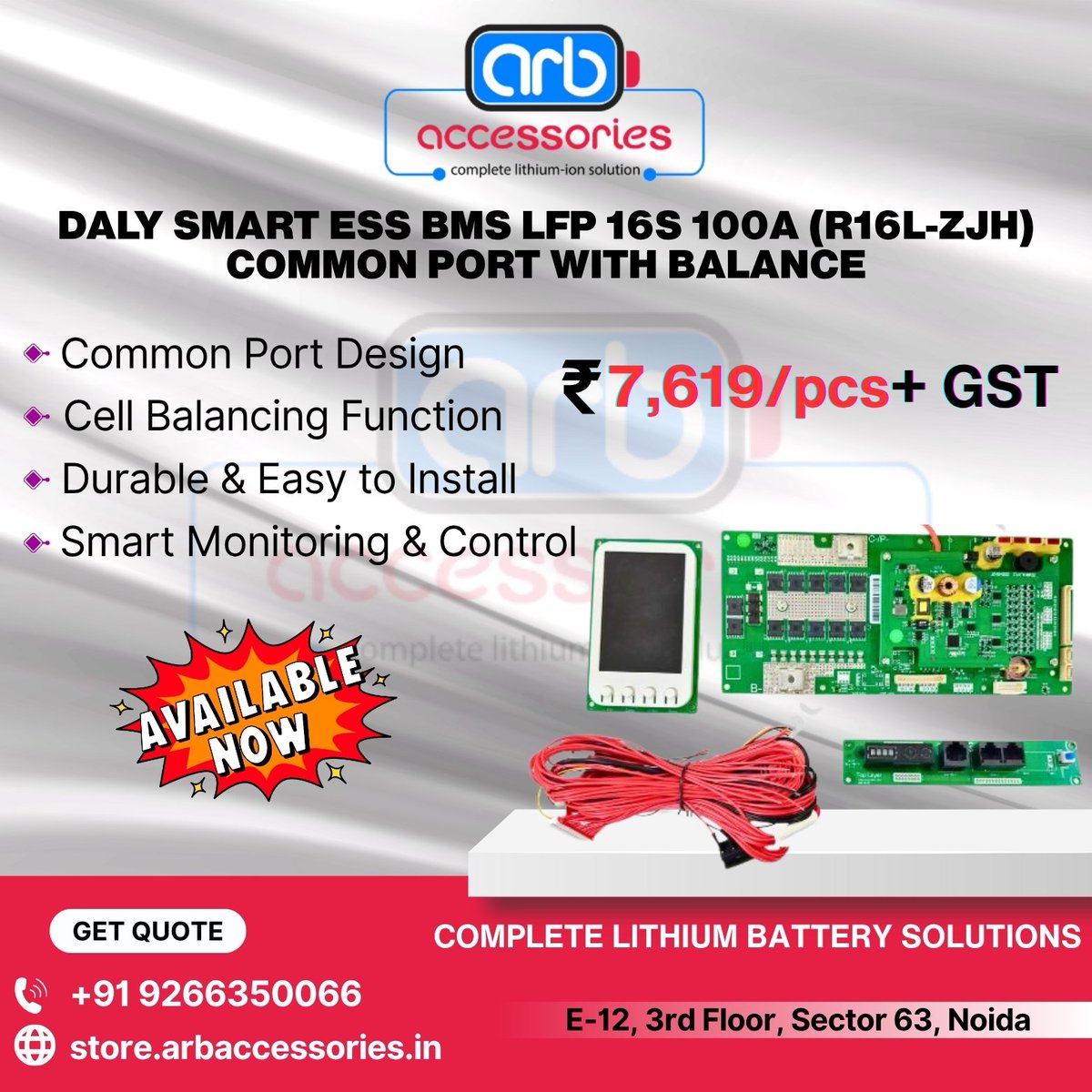 arb_ltd's tweet image. 🔋 Smart ESS BMS ⚡

🔹 DALY Smart ESS BMS LFP 16S 100A (R16L-ZJH) – Common Port with Balance
🔹 JBD Smart ESS BMS 8–16S with Board – Charge &amp;amp; Discharge Options: 100A, 150A, 200A

🛒 Buy Now:
store.arbaccessories.in/category/bms-e…

#Arbaccessories #SmartBMS #DALYBMS #JBDBMS #ESSBattery