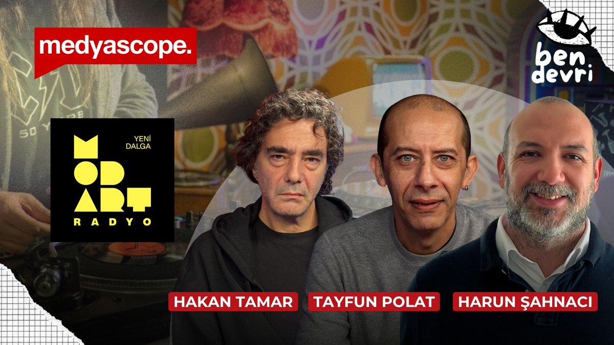 Ben Devri'nde ilk bölümde <a href="/RadyoModart/">Radyo Modart</a> ı ağırladık. <a href="/tai_fu/">Tayfun Polat</a> ve <a href="/HakanTamar/">Hakan Tamar</a> ın katılımlarıyla Radyo Modart'ı, bağımsız müziği, dijital yayıncılığı ve daha fazlasını konuştuk. Katılımlarından dolayı kendilerine çok teşekkür ediyoruz.

26 Ekim Pazar
13:00'da
<a href="/medyascope/">Medyascope</a>'ta.