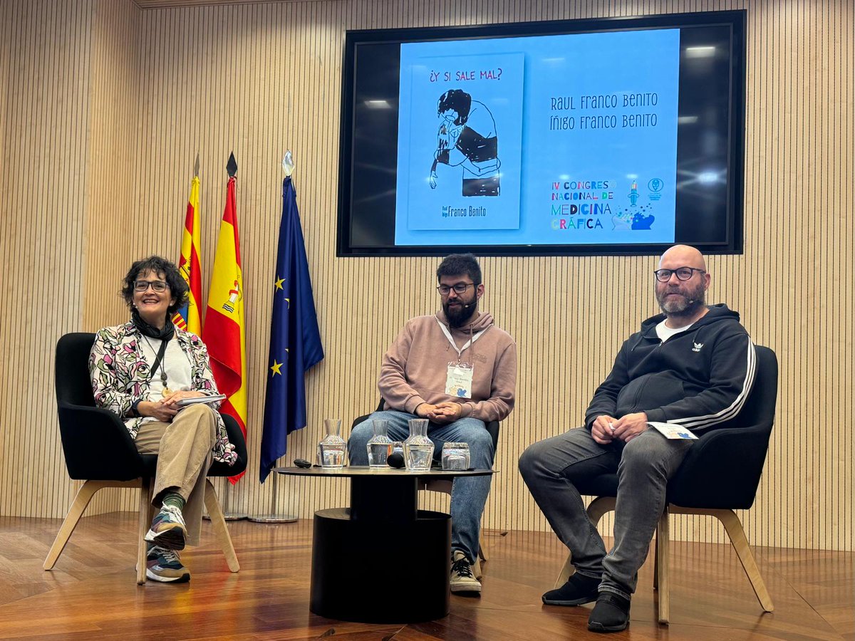 Seguimos en el congreso de #MedicinaGráfica 
#congresoSEMGRAF2025
En conversación con Raul e Íñigo Franco Benito <a href="/ifrabe/">Ifrabe</a>  <a href="/mlalanda/">Mónica Lalanda</a>
"Y si sale mal"