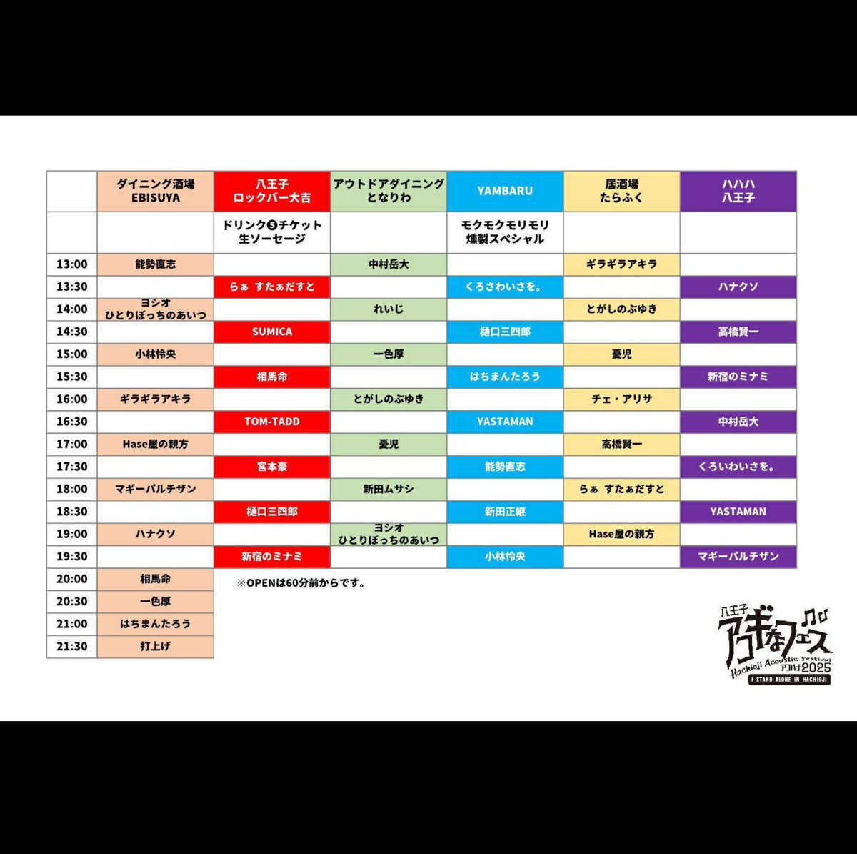 KuroiwaSongs's tweet photo. いよいよ明日、八王子が音で揺れます。
ACOHACHI 2025「I STAND ALONE IN HACHIOJI」出演🌻

ギター1本、生声勝負。
アコースティックでも熱量は変わらない。
明日は2会場、まっすぐ歌ってきます。

📍YAMBARU 14:00〜14:30
📍ハハハ八王子 17:30〜18:00
🎟 ¥3,000（全会場出入り自由）

#アコハチ #八王子 #くろいわいさを #THEKUROIWA #ライブ告知