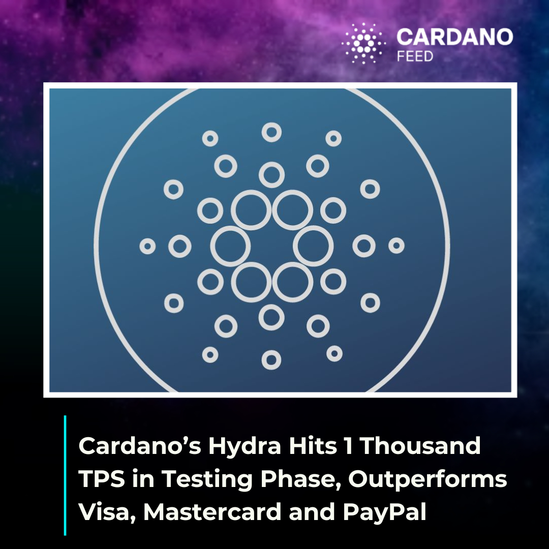 Cardano’s Hydra Hits 1 Thousand TPS in Testing Phase, Outperforms Visa, Mastercard and PayPal