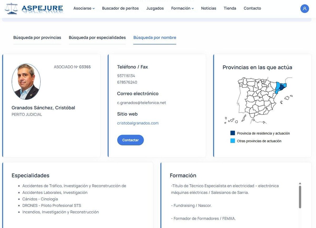 ¡Notición! 🤩 Estoy súper ASPEJURE ha incluido mis 3 nuevos títulos de especialización a mi perfil.

🌐 Visita nuestra web: cristobalgranados.com

🔗 Síguenos en LinkedIn: lnkd.in/dfaXkTtX

#PeritoJudicial #ASPEJURE #Especialización #FormaciónContinua #Justicia #Peritaje
