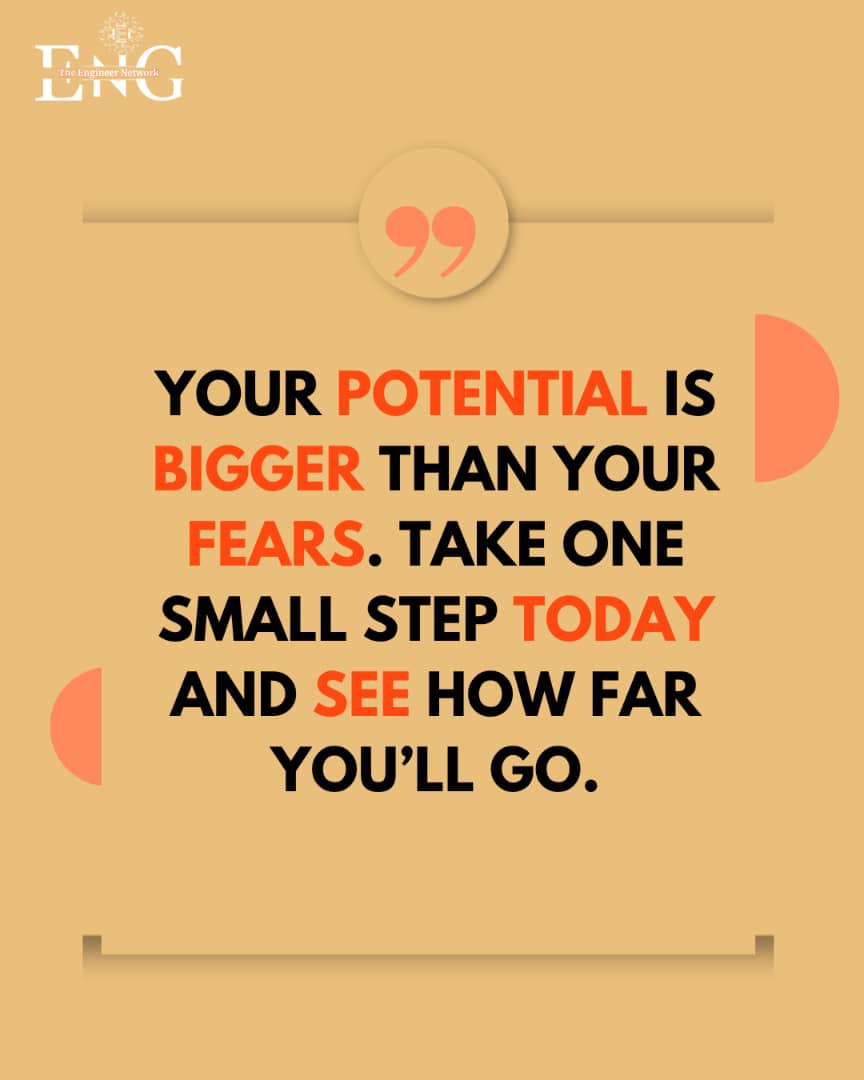 eng_network_gb's tweet photo. Your potential is bigger than your fears. It’s not lack of skill that holds most people back, it’s hesitation. Take one small step today: start that course, apply for that role, reach out to that mentor. Every great engineer began by starting. #TheEngineerNetwork https://t.co/ecwErMNe4P