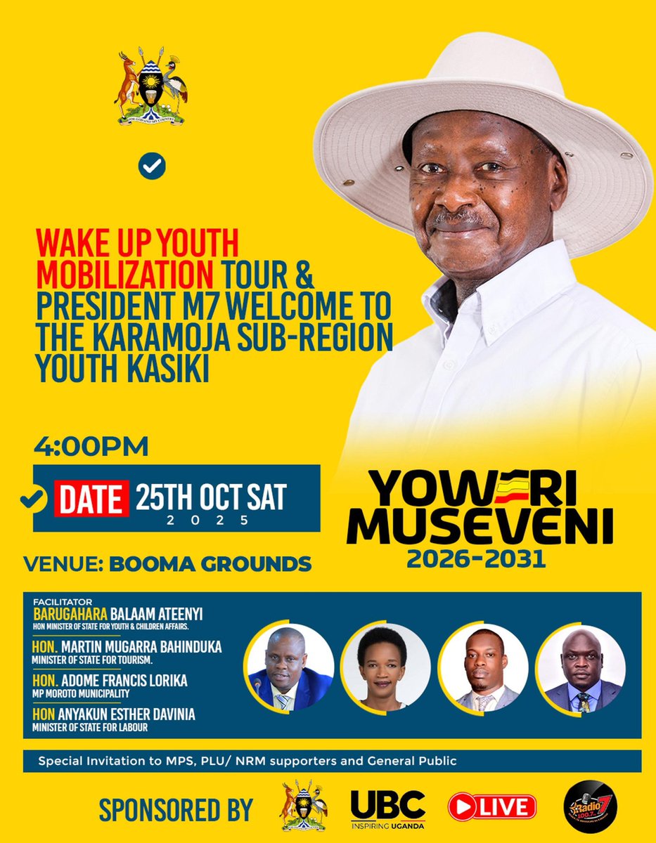 Youth of Karamoja region proudly welcome His Excellency, President <a href="/KagutaMuseveni/">Yoweri K Museveni</a> , to the Karamoja Sub-region.