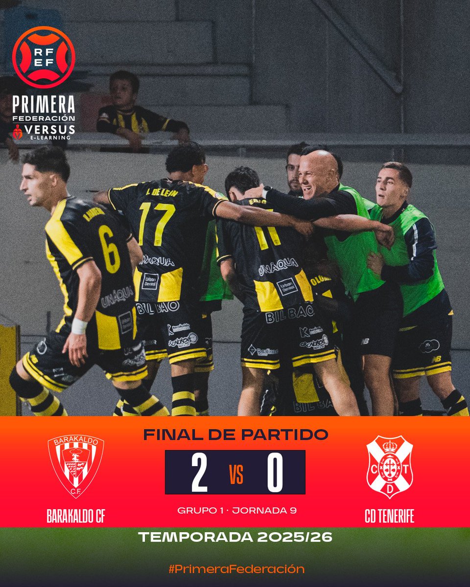 ✍️APUNTES 1ª Federación⚽️

🔸BARAKALDO CF <a href="/BarakaldoCF/">Barakaldo C.F.</a> 2⃣
 ( San Bartolomé 2 , 49m y 54m )
🔸CD TENERIFE <a href="/CDTOficial/">CD Tenerife 🏴󠁧󠁢󠁳󠁣󠁴󠁿</a> 0⃣

▪️Cuando realicé los pronósticos en verano ya comenté que el todopoderoso Tenerife debía adaptarse a la categoría y a diferentes escenarios . Golpe de realidad