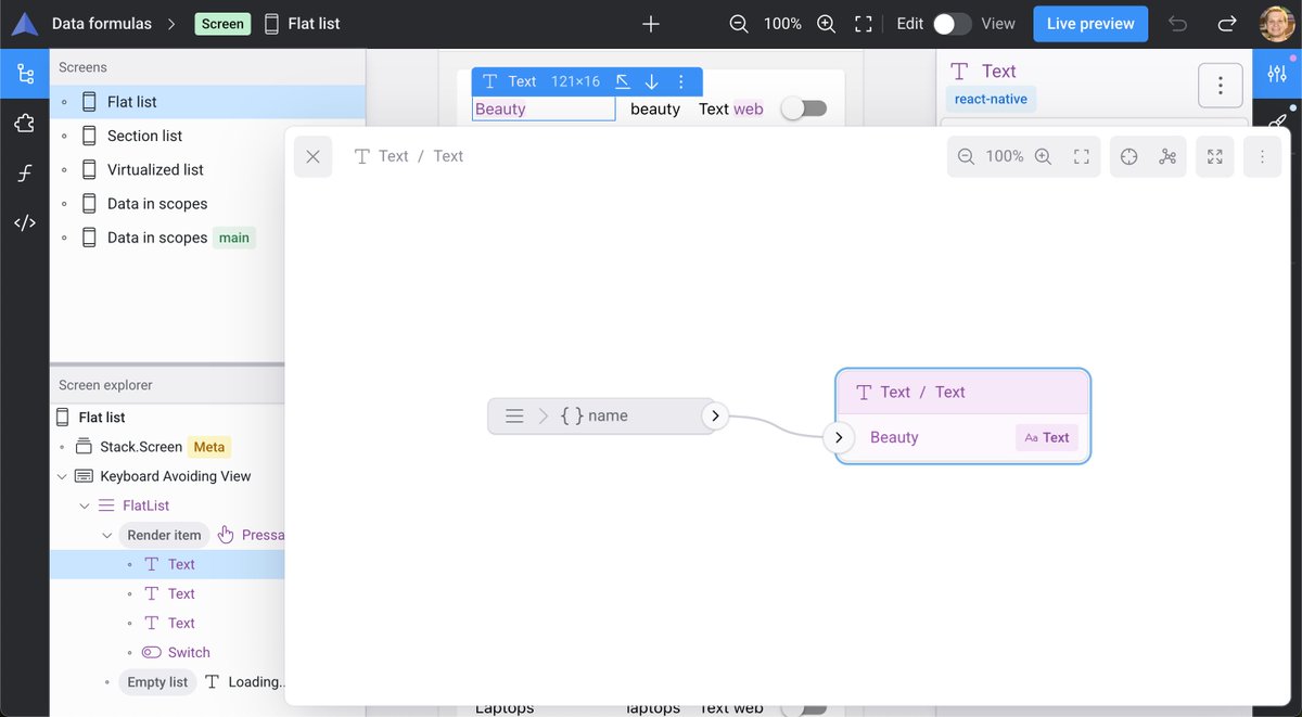 roskoalexey's tweet image. Day 443 of building @ClicklyApp 
Continue building and improving data formulas.
They are essential for building logic and data integrations. So it's vital to make them right.
#NoCode #ReactNative #MobileApp