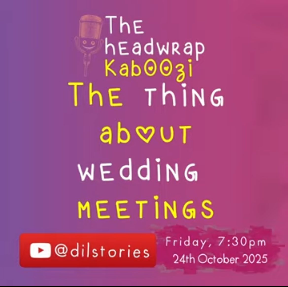 LegitMeA_'s tweet photo. The @HeadwrapKaboozi show hosted by Esther Mahoro talks about ‘the things about wedding meetings’ 

Link; https://t.co/WNlOUlbcpn
#HeadWrapKaboozi https://t.co/xA7ZUQpGPO
