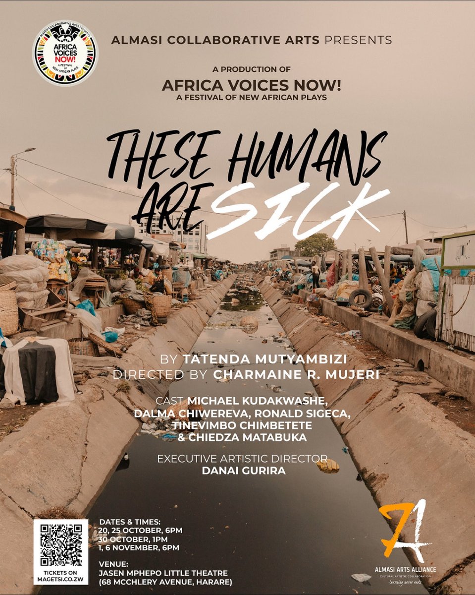 “These Humans Are Sick” is bold, raw, and painfully honest . A mirror to Zimbabwe’s moral decay — corruption, apathy, and lost humanity. Minimal staging, powerful acting, and haunting silence. It’s not just theatre; it’s a wake-up call.

#AlmasiArts #AfricaVoicesNow