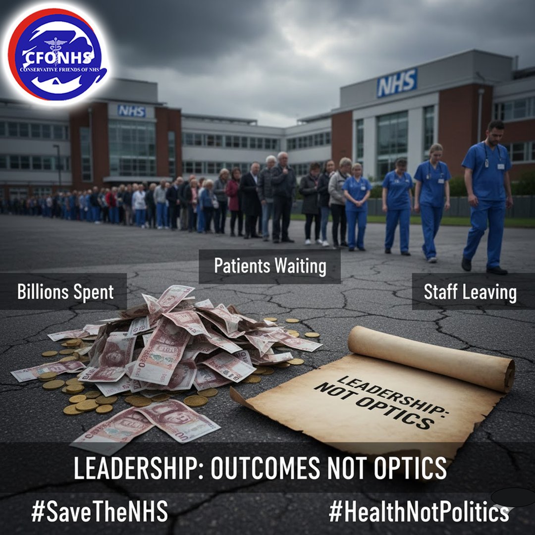 Conservative Friends of NHS (@cfo_nhs) on Twitter photo Billions spent. Patients waiting. Staff leaving.
If this isn’t a crisis, what is?
It’s time for leadership that values outcomes, not optics.
#SaveTheNHS #HealthNotPolitics
<a href="/RobertJenrick/">Robert Jenrick</a> <a href="/kevinhollinrake/">Kevin Hollinrake MP</a> <a href="/KemiBadenoch/">Kemi Badenoch</a> <a href="/Keir_Starmer/">Keir Starmer</a> <a href="/MelJStride/">Mel Stride</a> <a href="/DrAshrafChohan/">Dr Ashraf Chohan (DAC)</a> Billions spent. Patients waiting. Staff leaving.
If this isn’t a crisis, what is?
It’s time for leadership that values outcomes, not optics.
#SaveTheNHS #HealthNotPolitics
<a href="/RobertJenrick/">Robert Jenrick</a> <a href="/kevinhollinrake/">Kevin Hollinrake MP</a> <a href="/KemiBadenoch/">Kemi Badenoch</a> <a href="/Keir_Starmer/">Keir Starmer</a> <a href="/MelJStride/">Mel Stride</a> <a href="/DrAshrafChohan/">Dr Ashraf Chohan (DAC)</a>