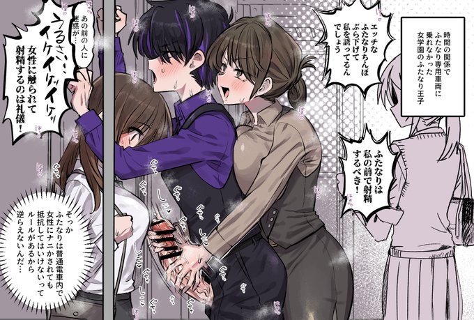 女学園のふたなり王子、普通電車内でチカン(痴女)に遭遇する 