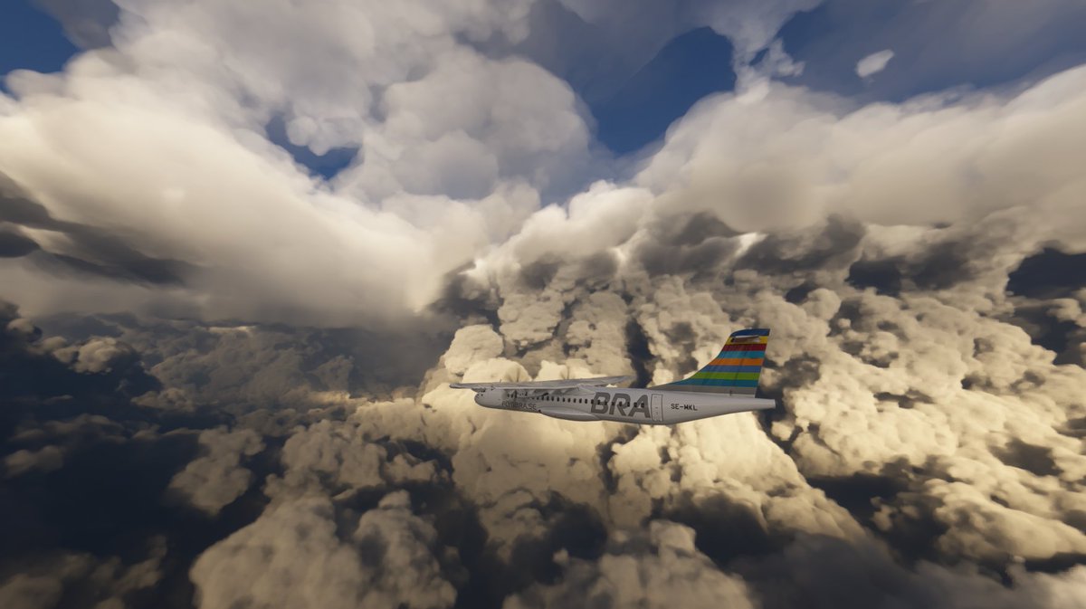 Ik blijf mij soms nog verbazen over het realisme van Flightsimulator. Zeker als de atmosfeer onrustig is zijn de wolkenpartijen prachtig #msfs2020