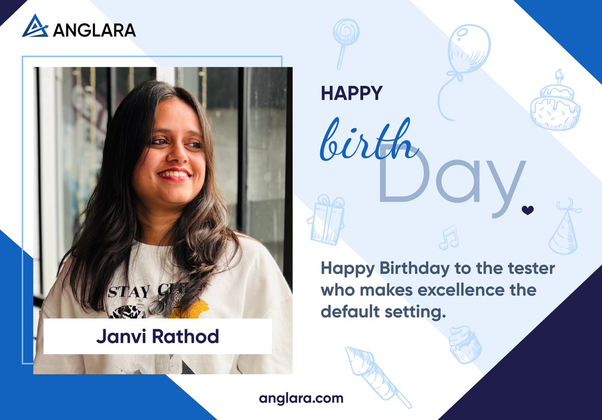 AnglaraDigital's tweet image. 🎉#HappyBirthday, Janvi Rathod! 🎂 

The entire team at @AnglaraDigital wishes you a fantastic year ahead filled with happiness, success &amp;amp; exciting opportunities.  

Have an amazing birthday and a wonderful year ahead!

#TeamAnglara #BirthdayWishes #Celebration #Cheers