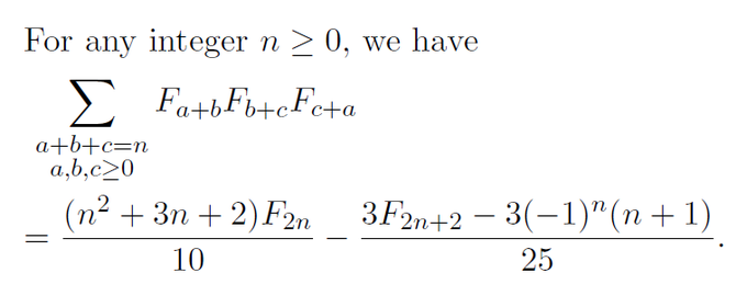 Fibonacci_fun's tweet image. Fibonacci Quart. Problem H-842 by H.O.