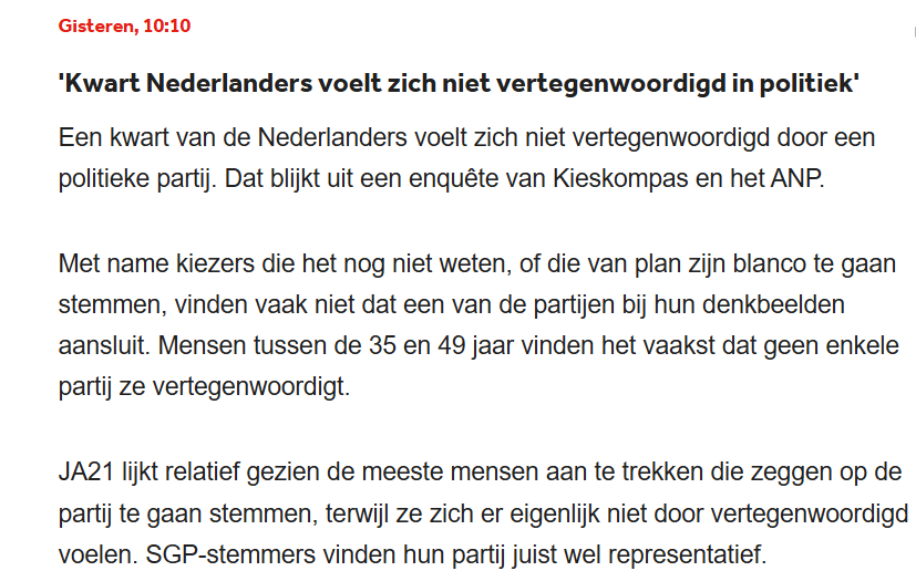 evert823's tweet photo. @StemLP Ik voel me juist prima vertegenwoordigd in de politiek @StemLP https://t.co/6Tgn3O6oc1