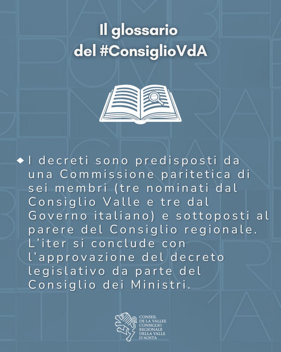 🔎 Cosa sono le norme di attuazione dello Statuto speciale della Valle d’Aosta?

Scoprilo leggendo scorrendo il glossario del #ConsiglioVdA.