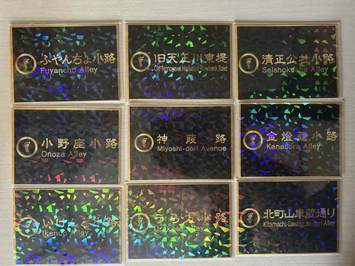 go40YnaV1Tiufqt's tweet image. 小路名板カード「全18種類」

コンプリートしました

￼コチラは「津島市案内板・小路名板マップ」を片手に津島駅西部地域に点在する18カ所の「小路」を巡る企画です

アスファルトに埋め込まれての案内板を写真を撮って津島市観光案内所へ持っていくとカード貰えますよ

 #津島市観光案内所
 #津島市