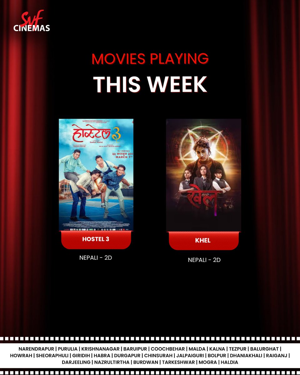 svf_cinemas's tweet photo. āĻāĻ week-āĻāϰ latest āϏāĻŦ release āĻāĻāύ āϤā§āĻŽāĻžāĻĻā§āϰ āĻāĻžāĻā§āϰ #SVFCinemas-āĻāĨ¤đŦ
āϤā§āĻŽāϰāĻž āĻā§āύāĻāĻž āĻĻā§āĻāϤ⧠āϝāĻžāĻā§āĻ?đ
Watch your favorite movie at your nearest #SVFCinemas | Book your tickets now: https://t.co/wvErXNWlO2
#Thamma #Sharthopor #EkDeewanekiDeewaniyat #RaghuDakat #KantaraChapter1 #Hostel3 #Khel https://t.co/3DDiwywtOk