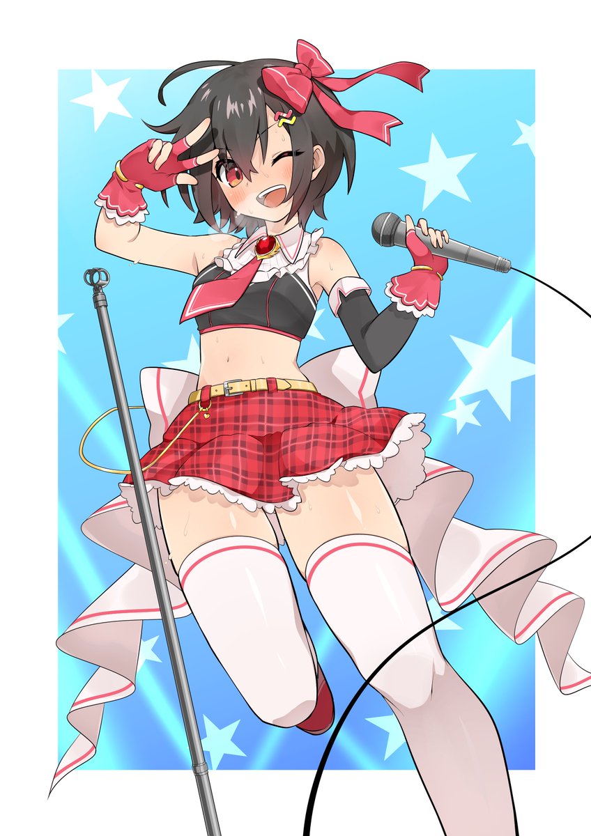 skebで依頼した 
うちの子変身ヒロイン(※アイドル姿)
が納品されました  

「アイドル衣装着て全力ライブするアカネちゃん」 