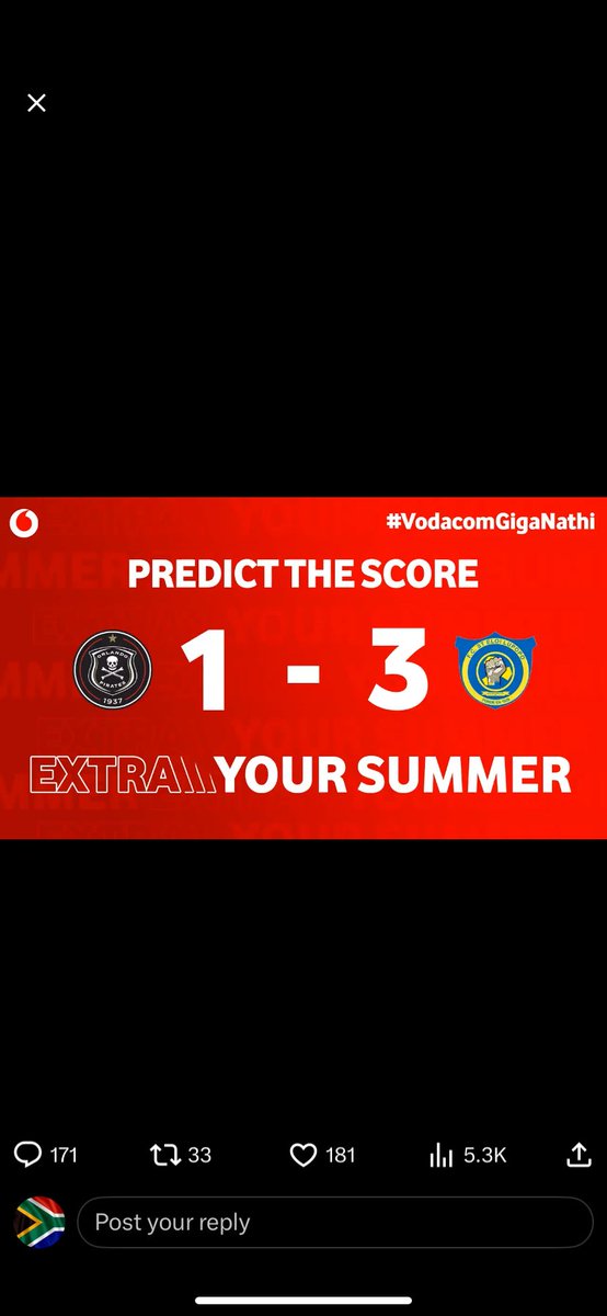 LUCKYTengee's tweet photo. @orlandopirates @fcsteloilupopo @Vodacom https://t.co/inu9QYnlbT