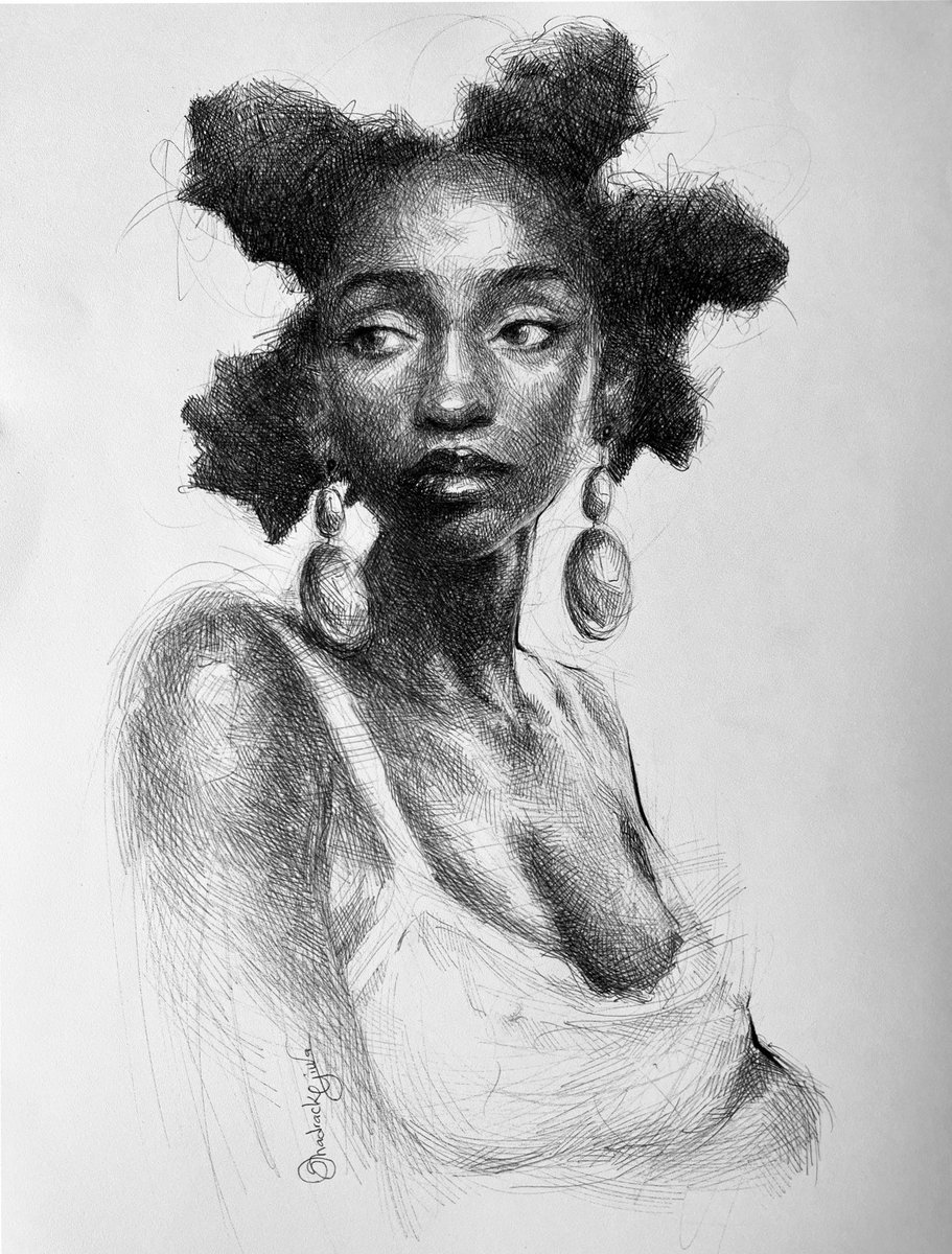 GiwaShadrack's tweet image. Whenever you see this drawing now you’ll feel like you were a part of the process…you witnessed its birth😂
-
A woman in her Prime.
Pen on paper