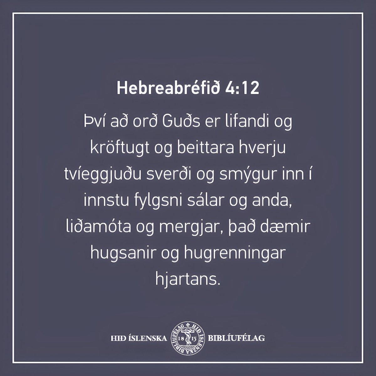 Hið íslenska biblíufélag (@bibliufelagid) on Twitter photo 