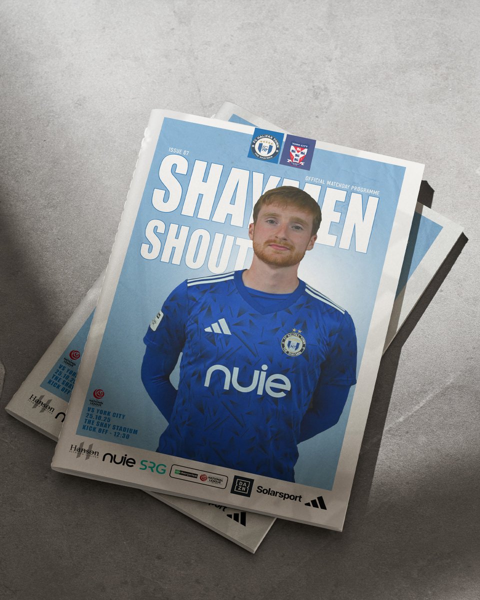 📖 MATCHDAY PROGRAMME

Out now and available for purchase on the concourse ahead of the Yorkshire Derby!

🙌 Hear from defender Jevon Mills, as he shares his thoughts ahead of the big clash.
➕ Plus, all the usual insight from the Club, the fans, and more!

#Shaymen | AL