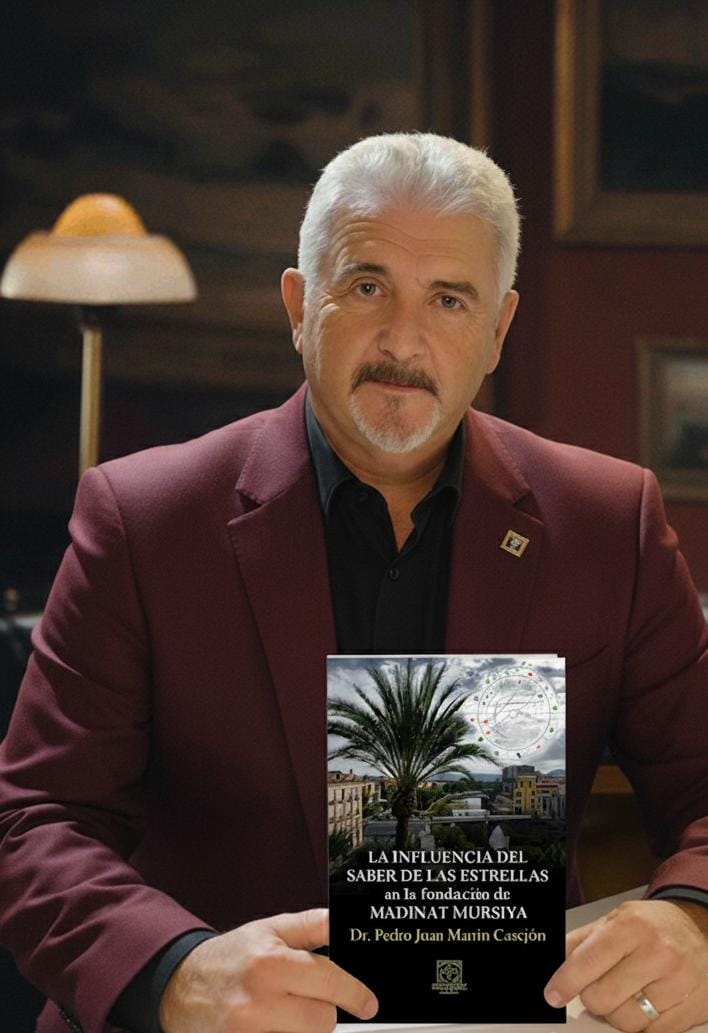 El libro "La influencia del saber de las estrellas en la fundación de Madinat Mursiya" analiza la carta astral del 25 de junio del año 825 para demostrar cómo los saberes astrológicos árabes pudieron influir en la elección de la ciudad de Murcia.  

#1200
#CiudadDeMurcia