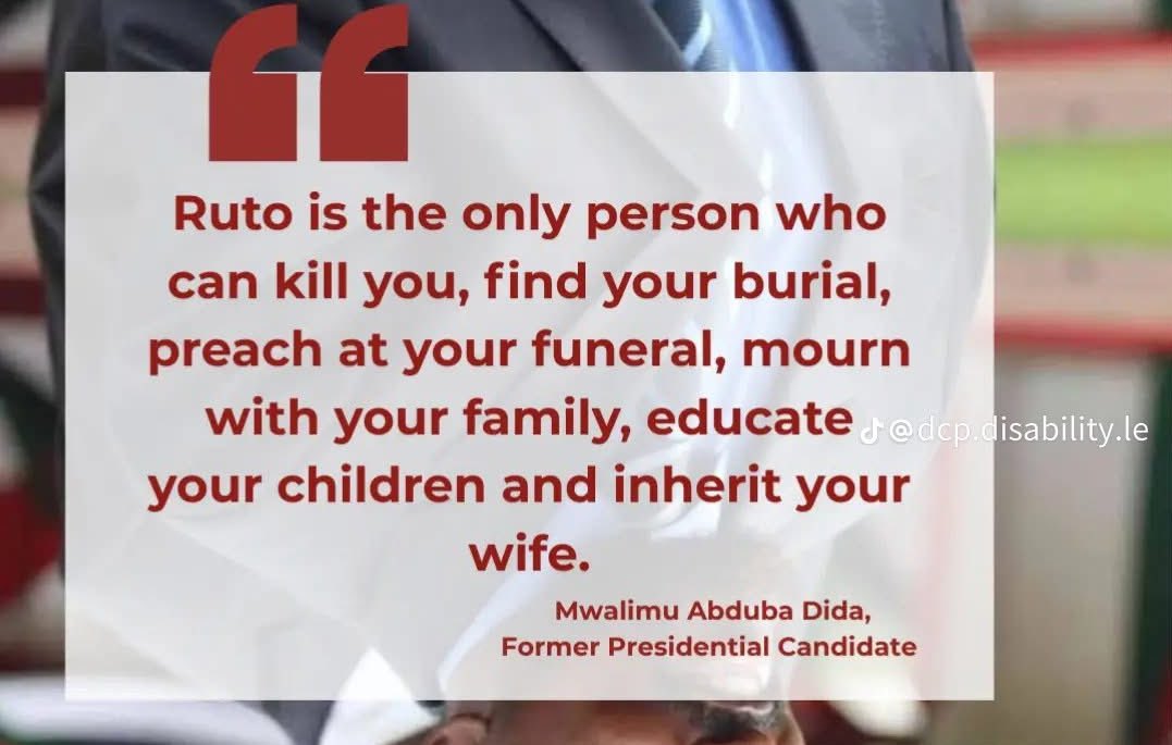 This is what Mwalimu Abduba Dida once said about William Ruto.