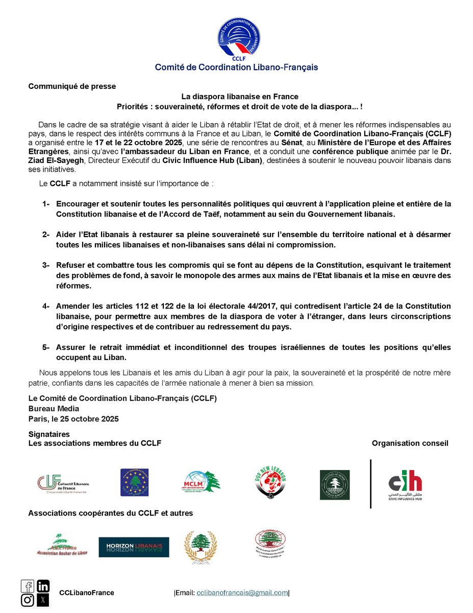 Comité de Coordination Libano-Français tweet media
