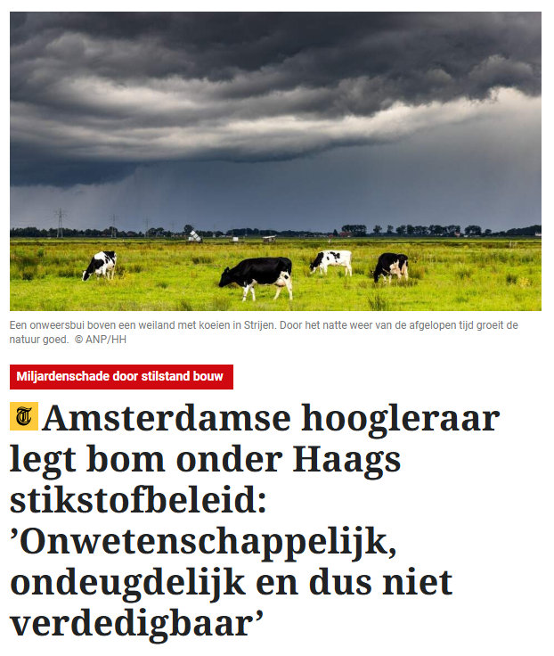 De hele stikstofcrisis bestaat alleen in de Excel sheets van de ambtenarij. Het bewijs hiervoor begint zich inmiddels aan alle kanten op te stapelen. Hoogleraar Ronald Meester drukt vaardig op 'delete' in deze Excel sheets en geeft duiding.

Bron: archive.is/OouN6