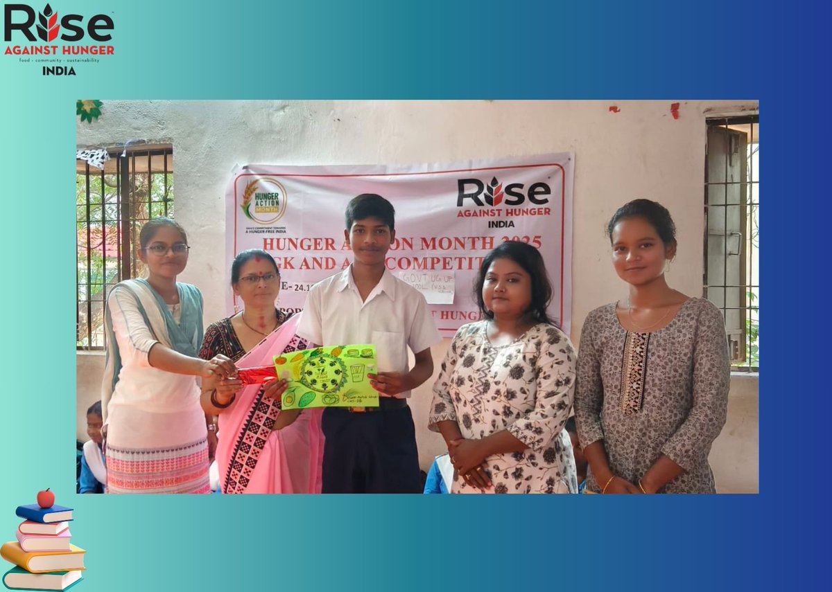 RiseIndia2030's tweet image. Students at Govt Upper Primary School VSS Nagar, Bhubaneswar explored food&apos;s journey from farm to plate. 

Fun GK quiz &amp;amp; creative drawing activities made learning inspiring.

Together we can reduce food waste and build a #hungerfree future.

#HungerActionMonth #NutritionForAll