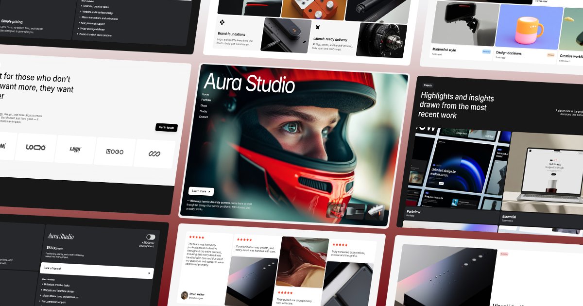 AmarKZR's tweet image. 🎉 Huge Giveaway 🎉

You can grab my soon to be 5th or 6th @Framer template &quot;AuraStudio&quot; before it&apos;s even released only for the next 48hrs!!

Just do this:

1⃣ Like &amp;amp; Follow
2⃣ Comment
3⃣ Repost

This one comes with features that bring fluidity and motion to your site 👇