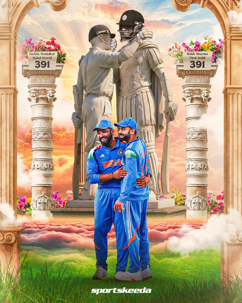 Sportskeeda's tweet photo. 𝗧𝗛𝗘 𝗨𝗟𝗧𝗜𝗠𝗔𝗧𝗘 𝗜𝗡𝗗𝗜𝗔𝗡 𝗗𝗨𝗢! 🇮🇳

Rohit Sharma and Virat Kohli have now played the joint-most international matches for India! 💙🔥

Now that’s what you call partnership goals and unmatched longevity. ✨

#AUSvIND #ViratKohli #RohitSharma #SKC #Sportskeeda https://t.co/lhZk0IvFpG