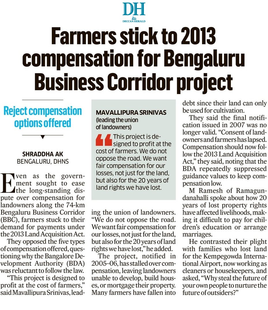 ashwinmahesh's tweet image. Land acquisition for PRR starts to run into problems. This was predictable, for several reasons. 

One, the govt is offering various options, but not the option available under the 2013 Land Acquisition law. 

Two, the delay in building the road after the project was notified has…