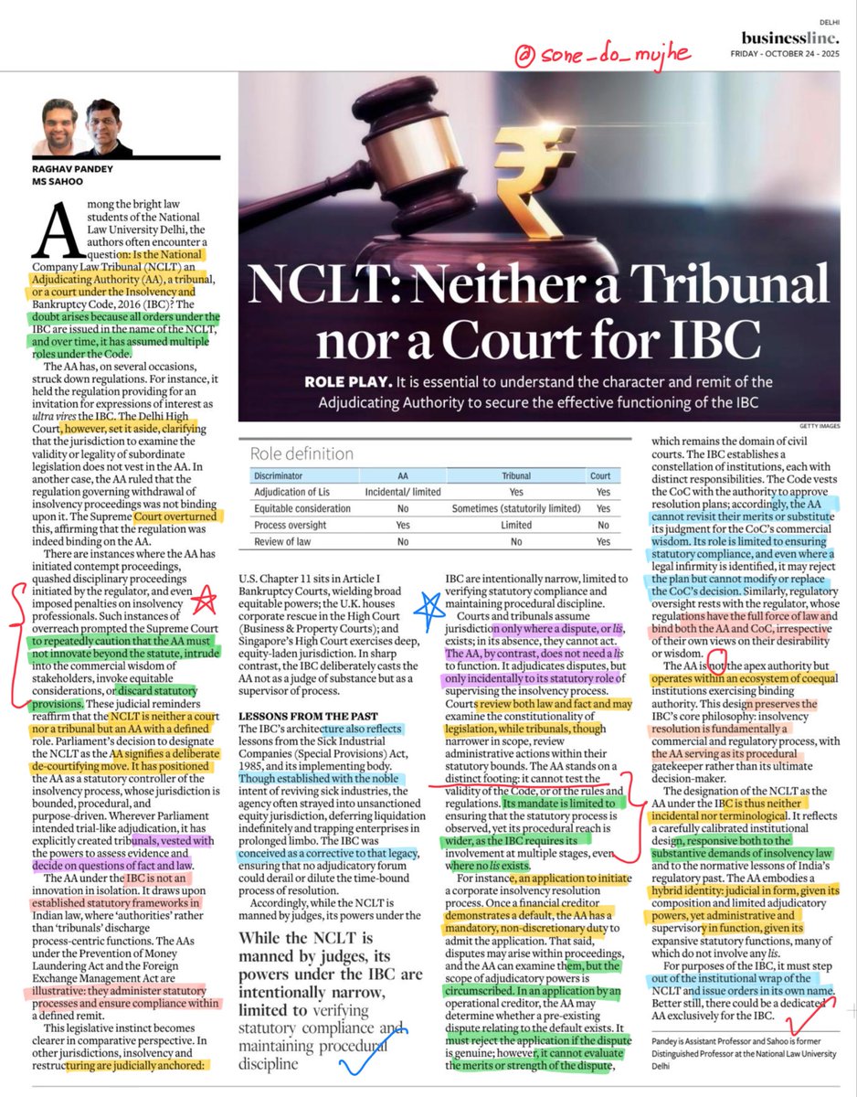 UPSC_EDU's tweet image. NCLT : Neither a tribunal nor a court for IBC.