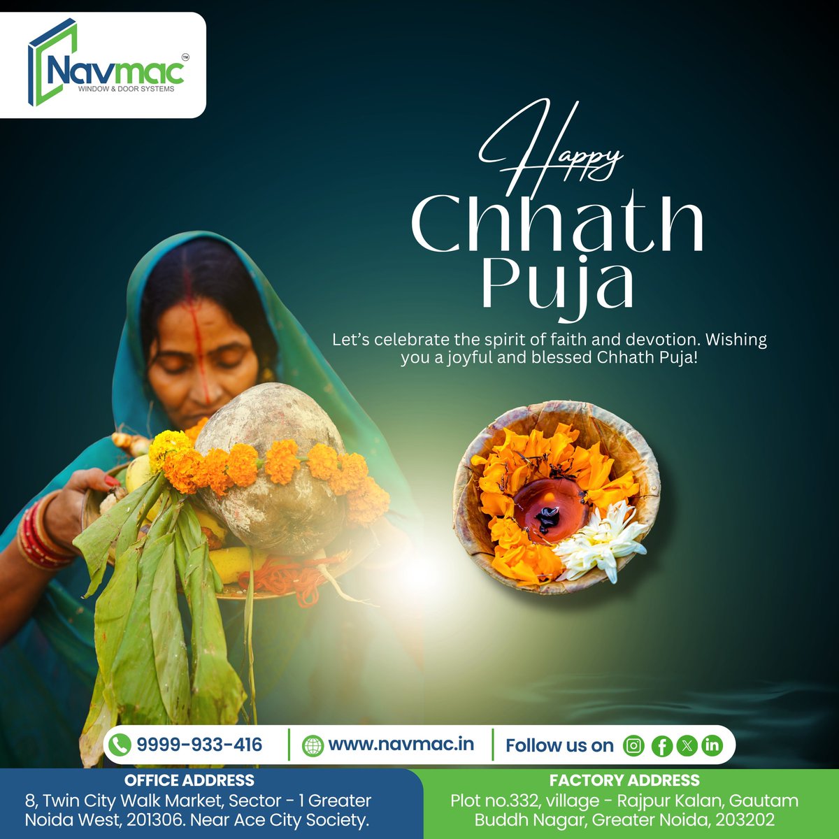 NAVMAC_Doors's tweet image. On this first day of Chhath Puja, let the light of faith shine through every frame.
📱 Get in touch with us at +91 9999-933-416 or DM us to install your set of windows and doors!
#navmacWindows #chhathpuja #homeUpgrade #happychhathpuja #uPVCWindows #festivalvibes #SmartHomes