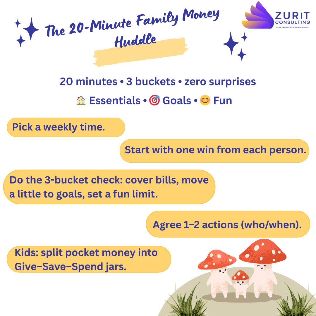 A 20-minute Family Money Huddle can transform your month: Essentials • Goals • Fun ✅
Start with one win, do the 3-bucket check, set 1–2 actions.
Want a deeper system? Join our Prosperity Fundamentals Masterclass (15 Nov – 13 Dec).
👉 Enroll today: dashboard.mailerlite.com/forms/1042116/…