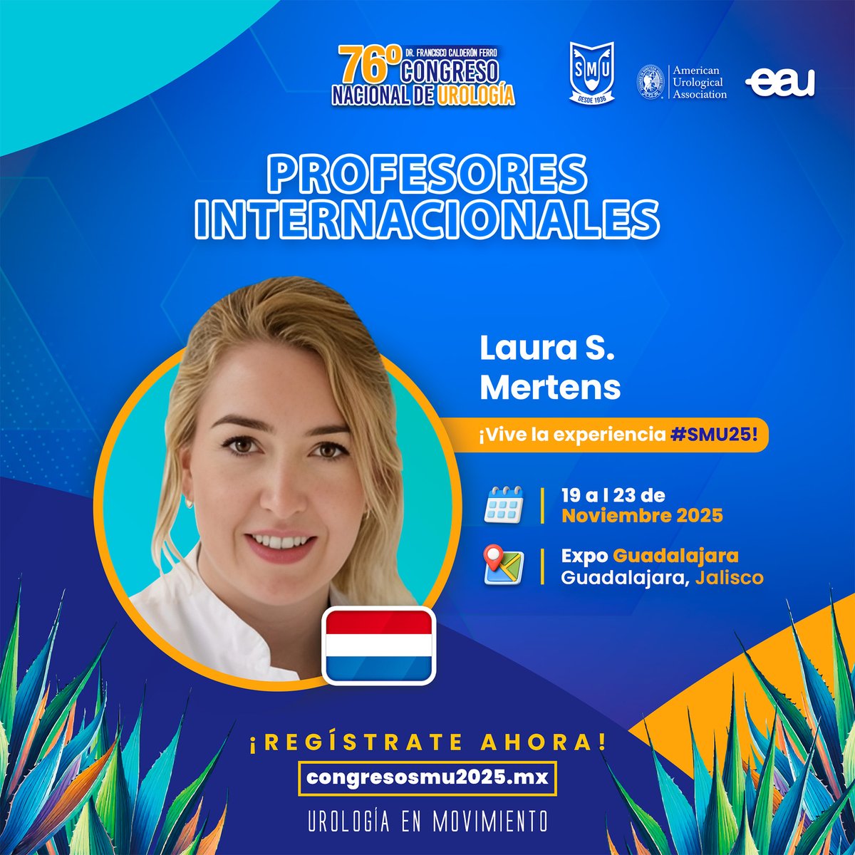 smumexico's tweet photo. 🩺🌟 ¡Expertos que inspiran!
Nos honra contar con la participación de la Dra. Laura S. Mertens (@LAUrology_NL),  quien aportará su visión y experiencia durante el 76° Congreso Nacional de Urología.

📍 ¡Guadalajara será el punto de encuentro del conocimiento urológico! 🌐 Más infomación en: https://t.co/LFwbt9wK2w

#SMU25 #UrologíaEnMovimiento #Urología