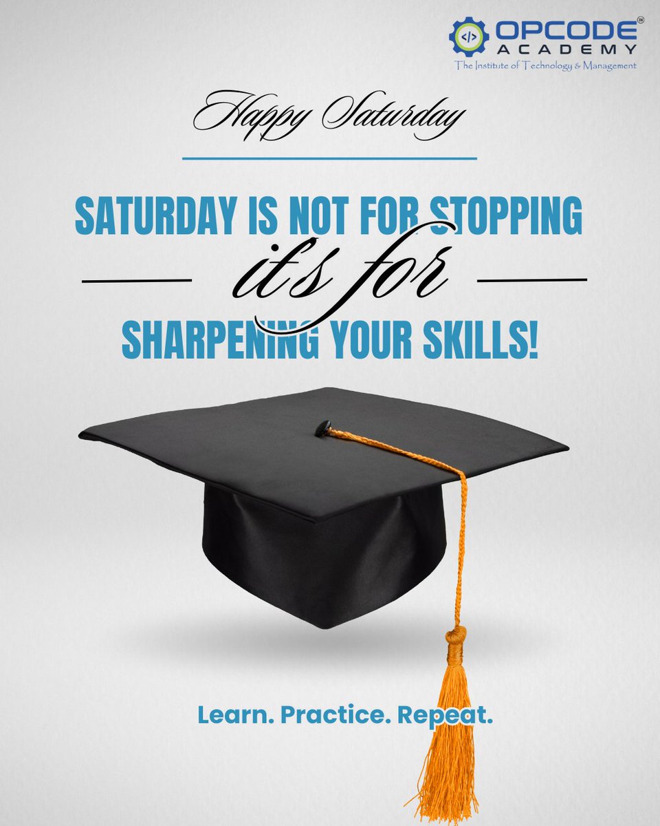 opcodeacademy's tweet image. Saturday is not for stopping — it’s for sharpening your skills! ⚡💻

#OPCODEacademy #SaturdayMotivation #WeekendLearning #SmartEducation #TechStudents #DigitalSkills #CodingLife #FutureReady #KeepLearning #SkillUp