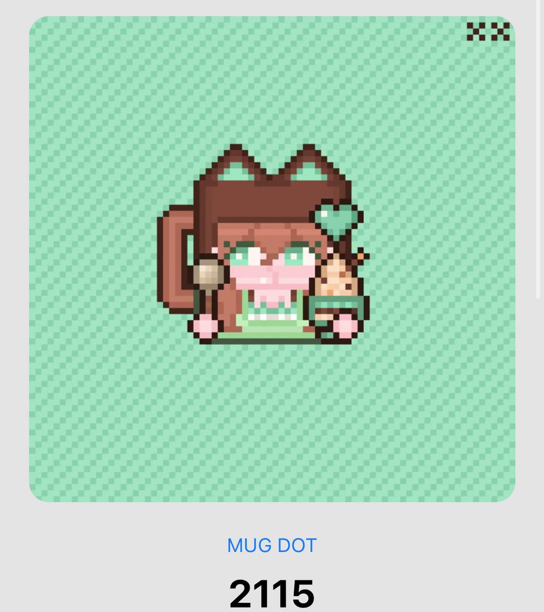 頭から虹が飛び出してる子欲しいなって思って引いたらきた🌈
と同時にミントグリーンの可愛い子も🥹💚💚
NEKODOT PFP MUGちゃん🐱💚

 #MUGDOT <a href="/Mugdot_XRP/">MUG DOT / XRPL ☕</a>