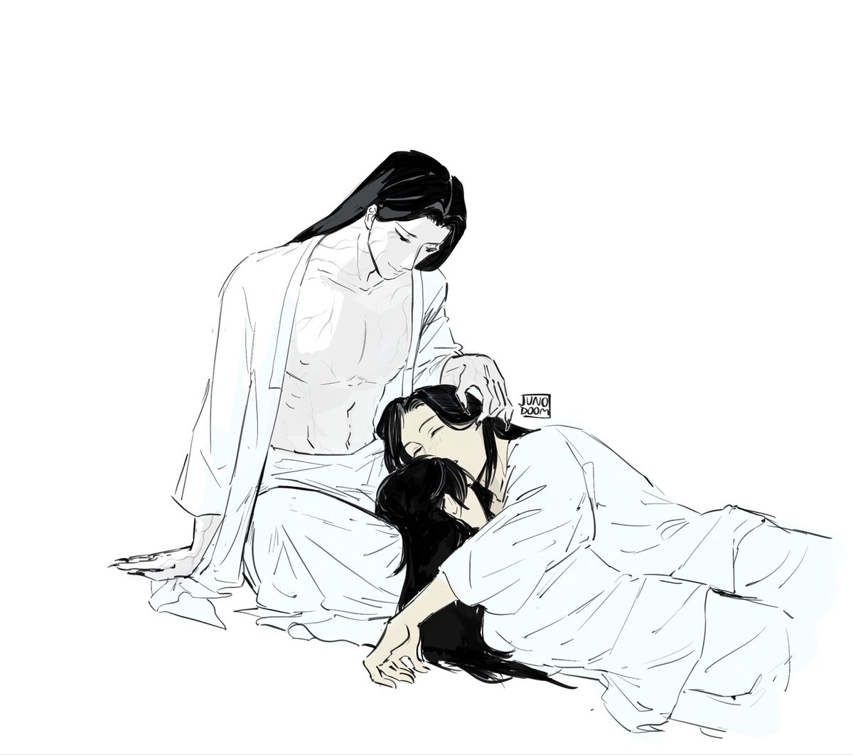 junodoom's tweet photo. got a bunch of tumblr requests for wangningxian cuddling 🥰😘
#mdzs #wangningxian #魔道祖师 #wenning https://t.co/lGcU7yWAzM