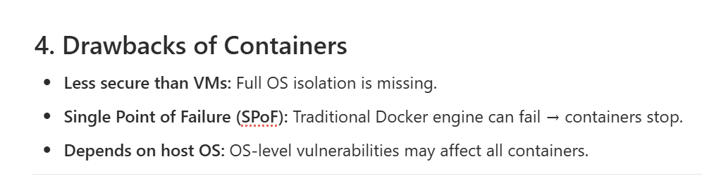 cr_codes's tweet image. ๐ DevOps Journey โ Part 10
Todayโs Goal: Learn Docker ๐ณ
Topics covered:
โ Introduction to Containers
โ Why Containers Exist
โ Key Differences Btw VM vs Container 
โ Where Containers Run
โ Drawbacks of Containers
#DevOps #Docker #100DaysOfDevOps