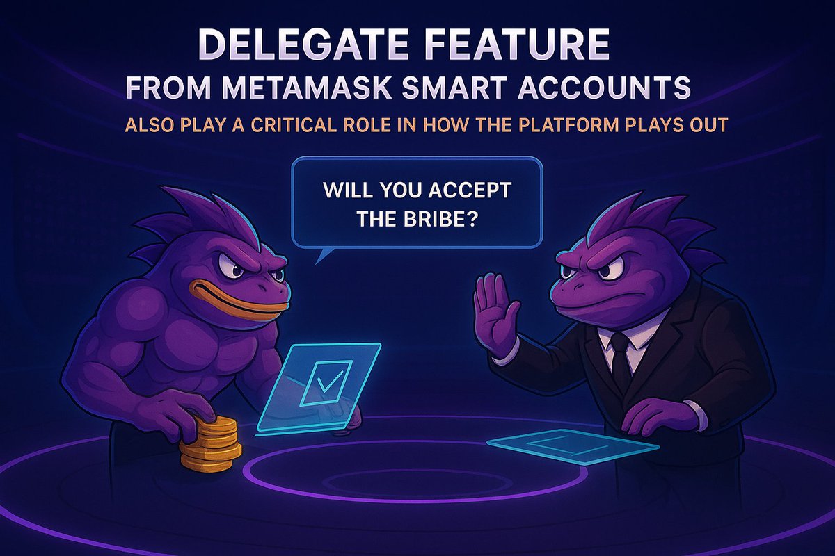 Trx_Tra's tweet photo. @monad_dev @MetaMaskDev Delegate from metamask smart accounts not just for social copy trade during the battle, voting power can also be delegate!! Careful now, monachad are thirsty for those power to getting the edge, they will bribe you for it. Within the bribery war, who do you sided with😏😏 https://t.co/YLmaNl30Kr
