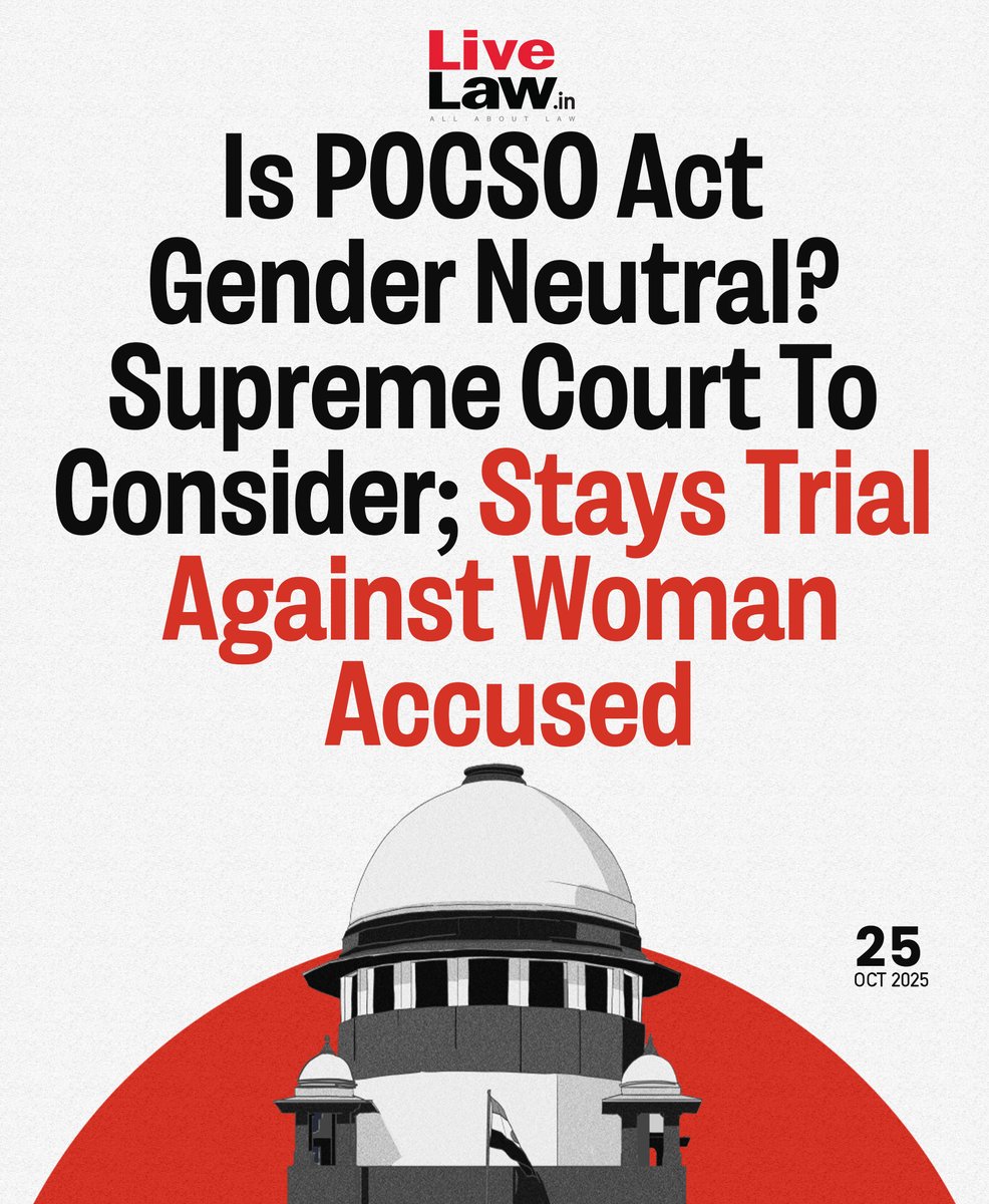 LiveLawIndia's tweet image. The Supreme Court recently issued notice on a plea filed by a woman accused of sexually assaulting a minor boy, in which she has challenged the applicability of provisions of the Protection of Children from Sexual Offences (POCSO) Act, 2012 to female accused.
Read more:…