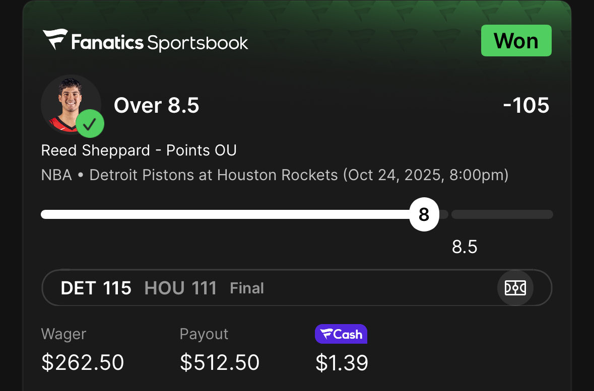 AGAINNNN✅✅✅

-Potd L8 - (8/8)

Reed finishes with 9pts, let’s make it 9 in a row tomorrow!

#potd #nba #streak