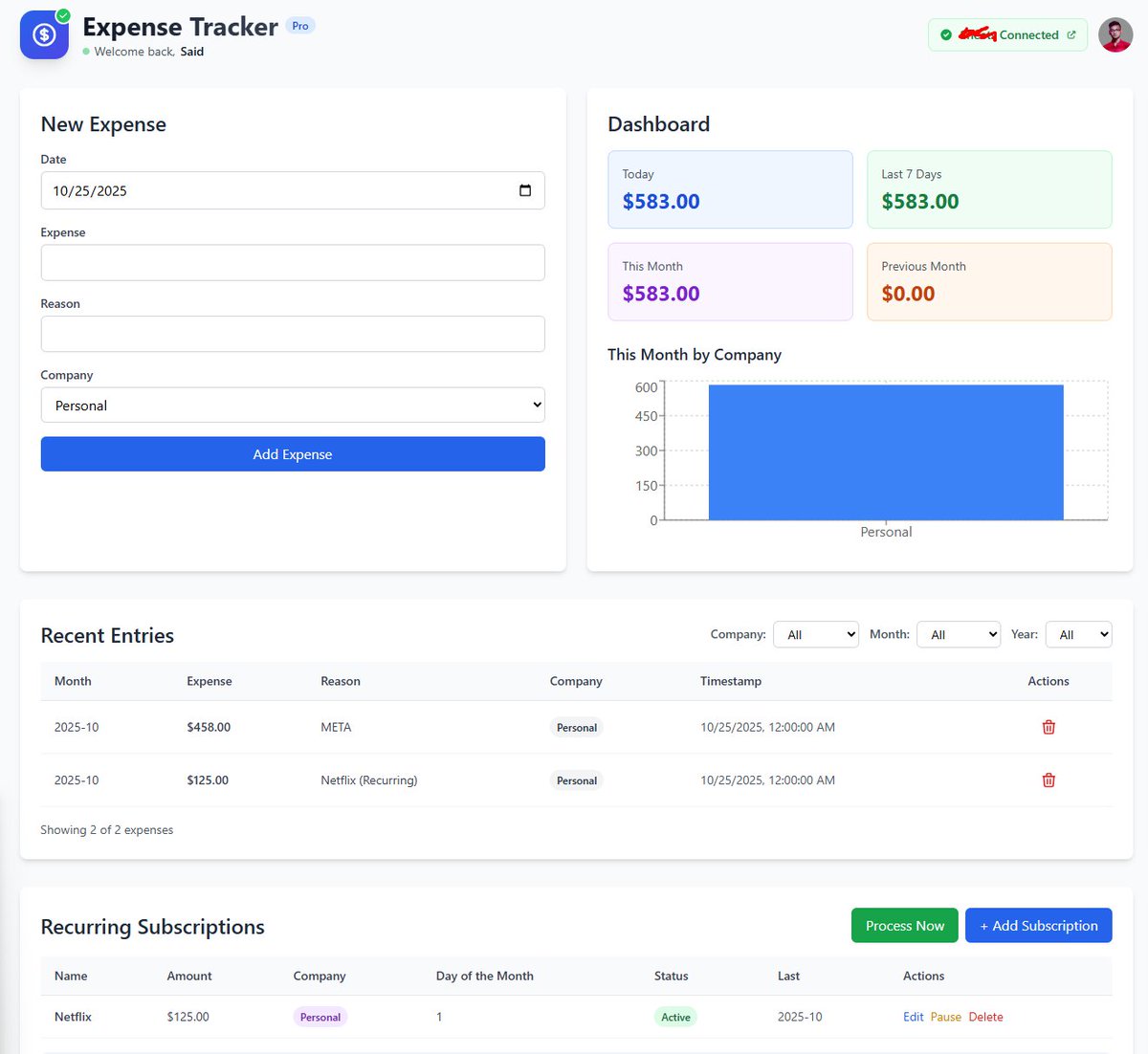 SayedSiamKhan's tweet photo. Made a Simple Expense Tracker🚀

Excited to bring it live for more people to try!

Would love to get feedback on this!

So anyone interested in beta testing, comment "DEMO"

#vibecoding #Beta #Coding #tooldemo https://t.co/O9rsEzVflB