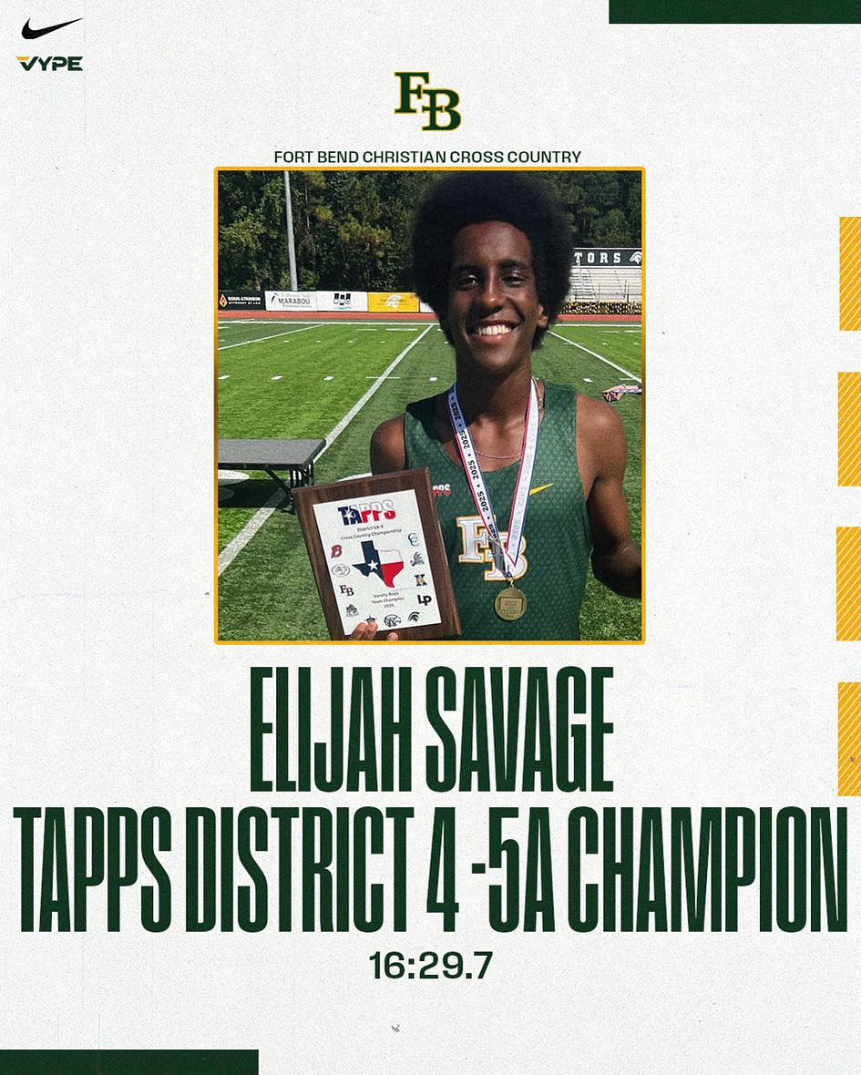 One more final run for our District Champion <a href="/ElijahSavage26/">Elijah Savage</a> 
Elijah heads into the TAAPS State XC Championship with the #1 time in 5A.