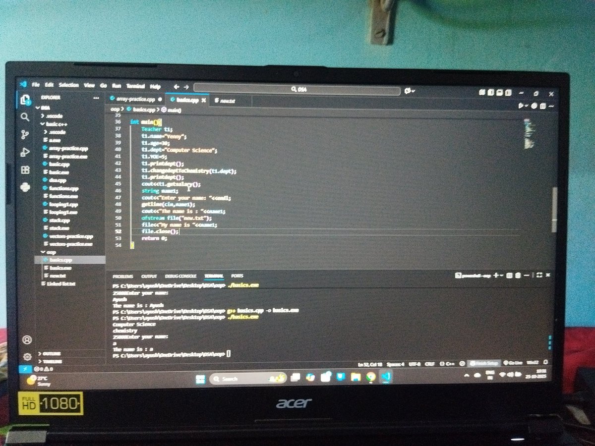 JaxaMacSharma's tweet image. Morning started with oops and file io in cpp #grindhard