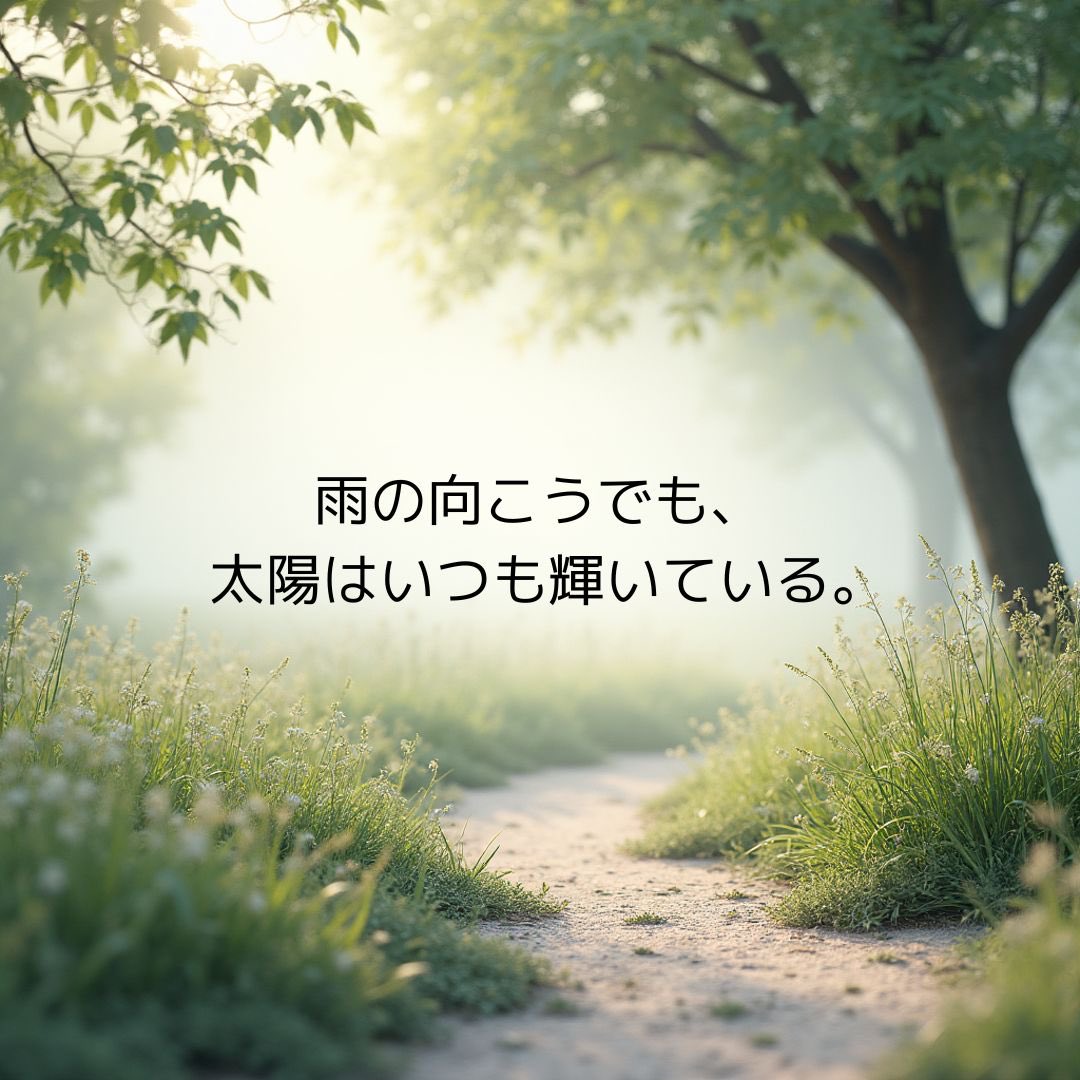 最近、雨の日が続きますね。
太陽が遠くに感じられても、雲の上ではいつも光っている。

それは、わたしたちの中の「希望」も同じ。
見えないだけで、ちゃんとそこにある☀️
#ご自愛  #癒しの言葉  #日々の気づき